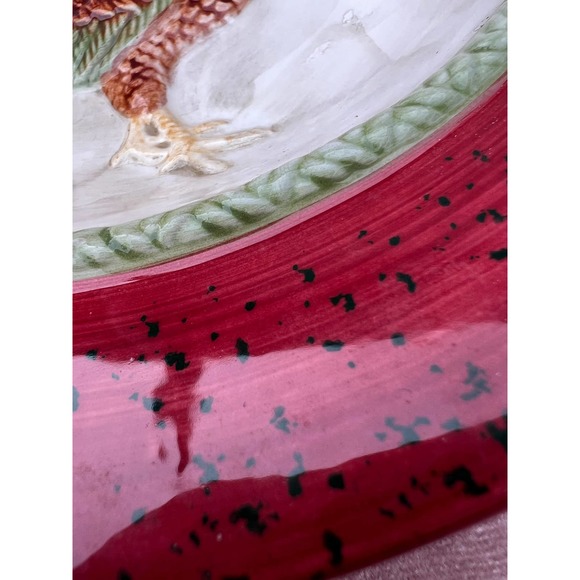 MWW Market Pair of Rooster Plates (" Chicken Red - Picture 8 of 8